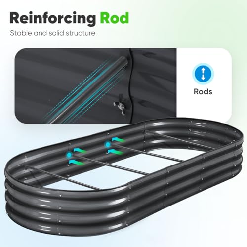 Quictent Galvanized Raised Garden Bed Kit with Self Watering System and Mesh Cover