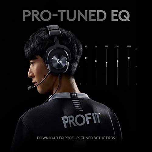 Logitech G Pro X Wired Gaming Headset: Blue VO!CE Detachable Boom Mic, DTS 7.1, 50 mm Drivers, USB/3.5mm Aux, Spare Memory Foam Ear Pads