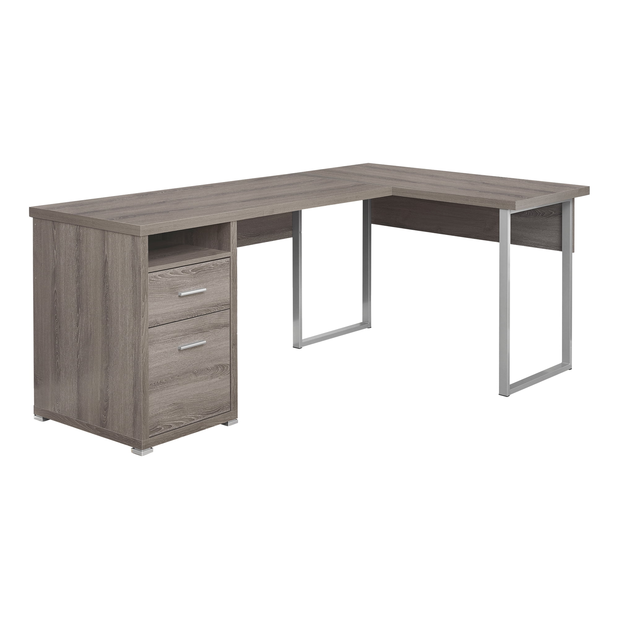 Monarch Specialties Computer Desk, Home Office, Corner, 80"L, L Shape, Work, Laptop, Brown Laminate