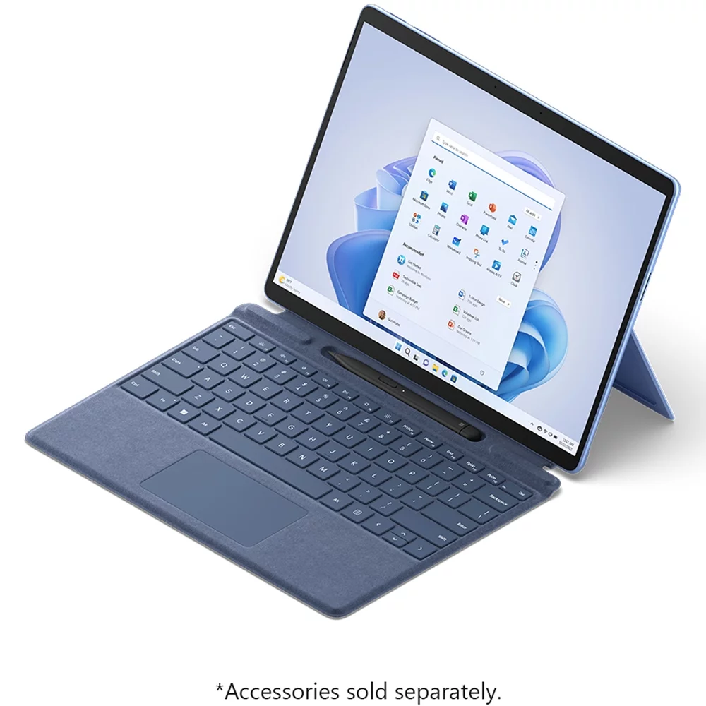 Microsoft QIL-00035 Surface Pro 9 13" Touch Tablet, Intel i7, 16GB/256GB, Sapphire Bundle with Microsoft Surface Pro Signature Mechanical Keyboard