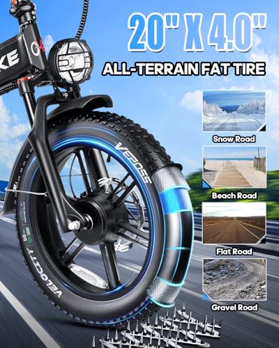 Wallke H9 AWD 3200W Dual Motor Electric Bike for Adult, 48V 82Ah/60Ah Sam-sung Cell Battery, 240-130 Mile 34MPH Fast Ebike