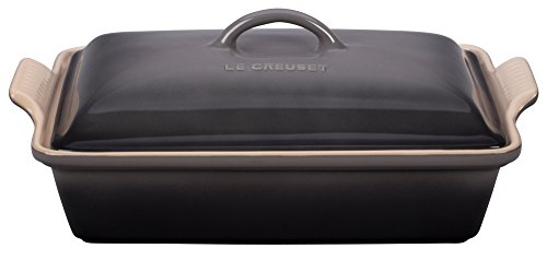 Le Creuset Stoneware Heritage Covered Rectangular Casserole, 4 qt. (12" x 9"), Cerise