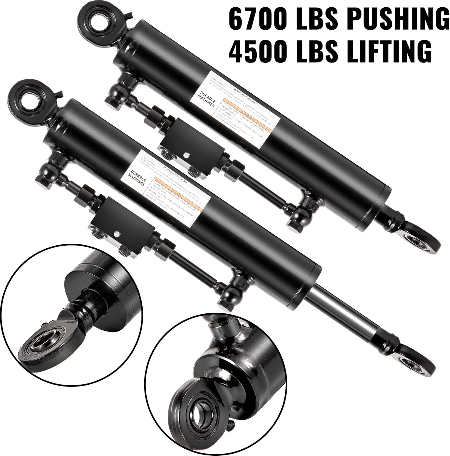 VEVOR Double Acting Hydraulic Cylinder 2'' Bore, Top Link Hydraulic Cylinder 10'' Stroke