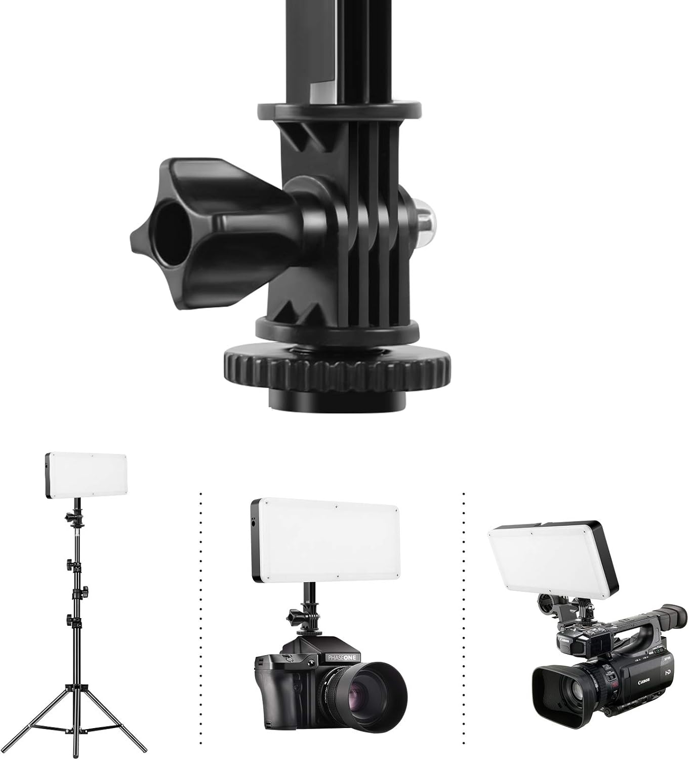 GVM Bi-Color Video Light, 2Packs On-Camera Light CRI97 + Dimmable 3200K-5600K