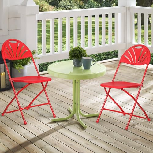 Athena Collection Red Plastic Folding Chairs for Adults, 10 Pack