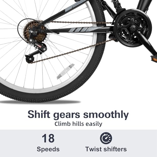 WEIZE Mountain Bike, 26 27.5 inch Outdoor Hybrid Bikes,18-Speed/High-Carbon Steel/Dual Full Suspension, Adjustable Ergonomic Seat for Men Women Adult