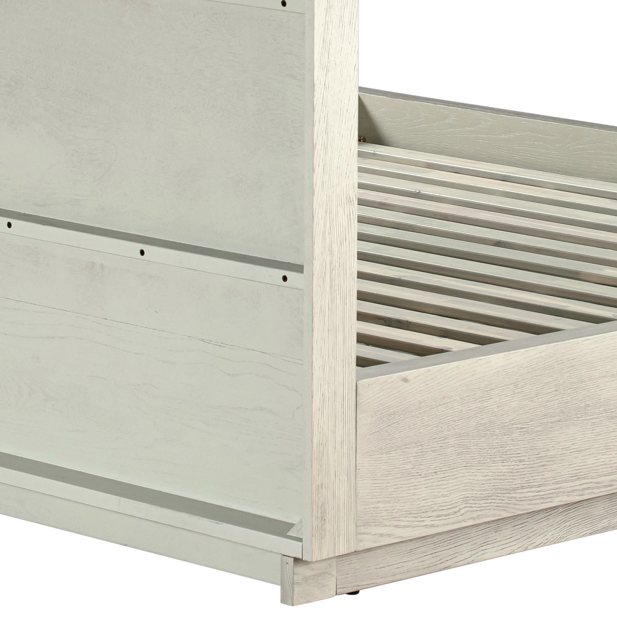 Abbey Queen Platform Bed Frame in Grey Oak Wood Adult Youth