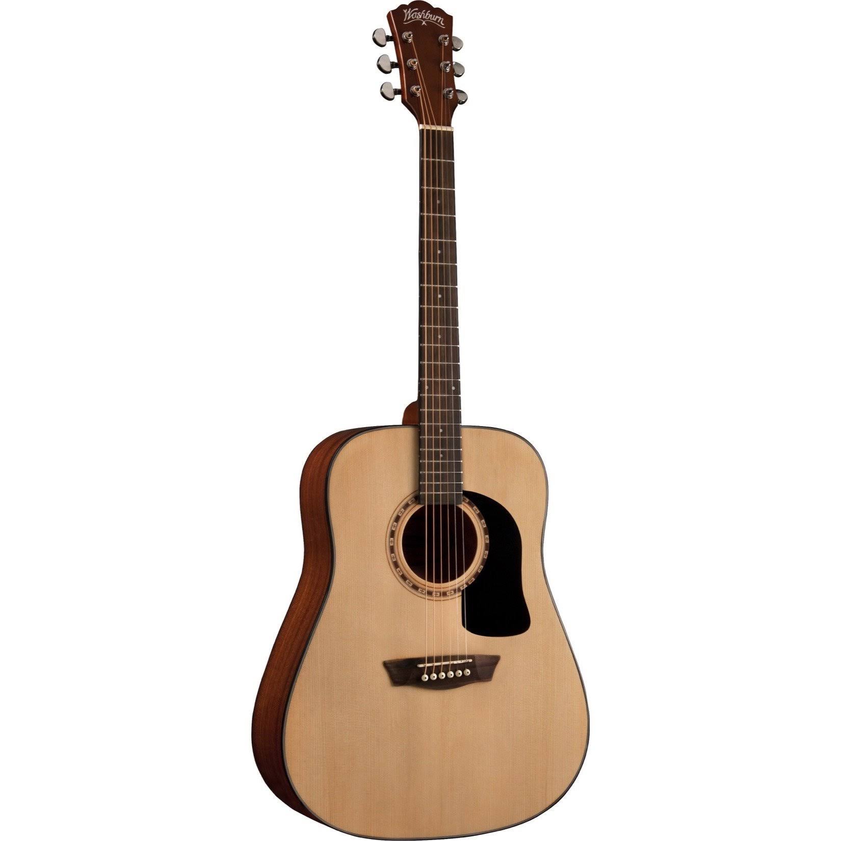 Washburn AD5K Dreadnought Natural Acoustic Guitar W Hardshell Case