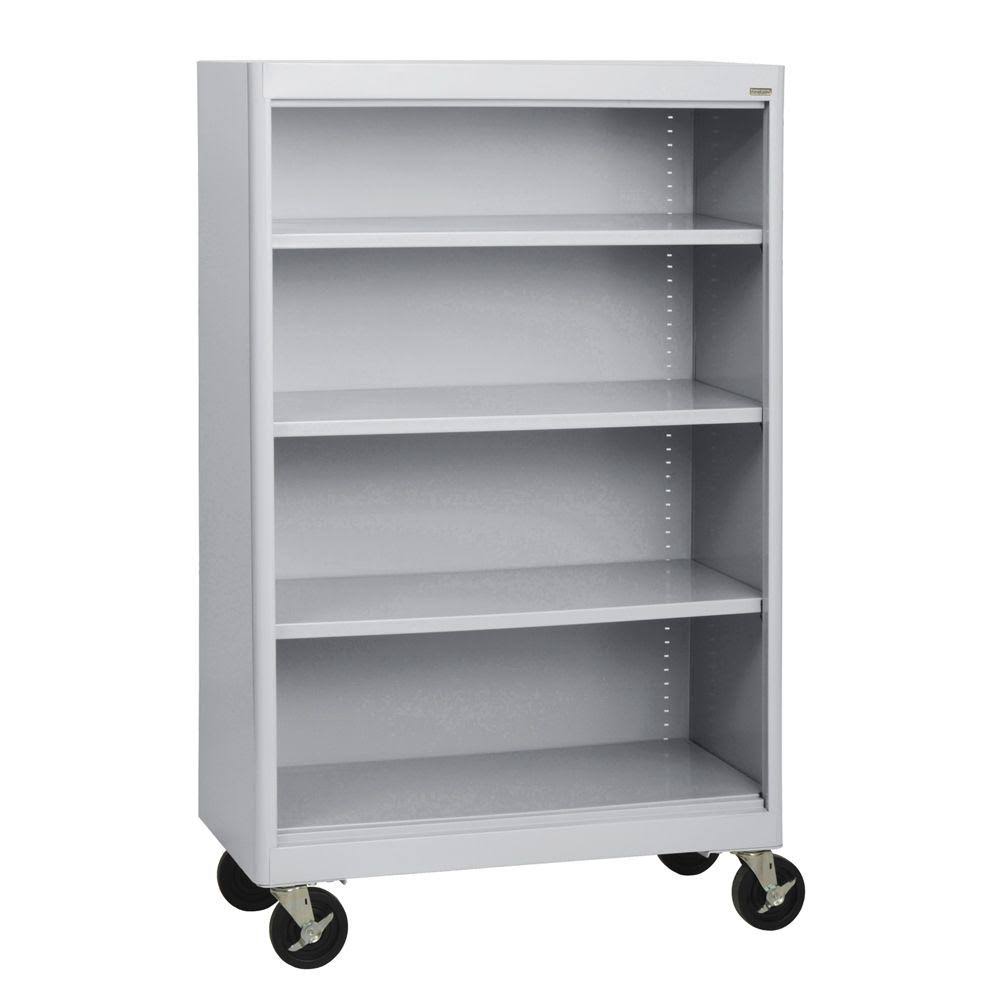 Sandusky Lee Heavy Duty Commercial Mobile Metal Bookcase - Dove Gray