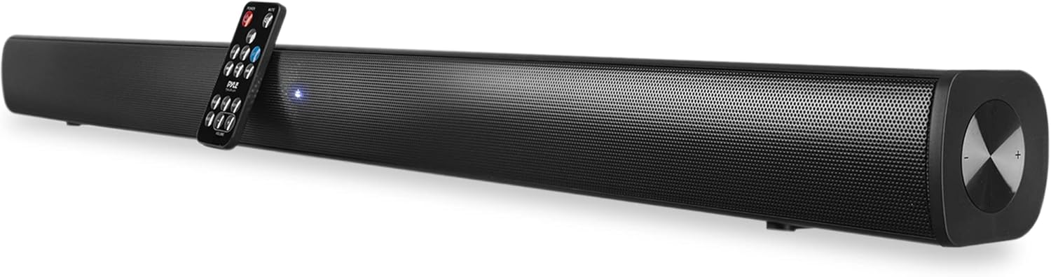 Pyle 3D Surround Bluetooth Soundbar - Sound System Bass Speakers Compatible to TV, USB, SD, FM Radio with 3.5mm AUX Input , Remote Control