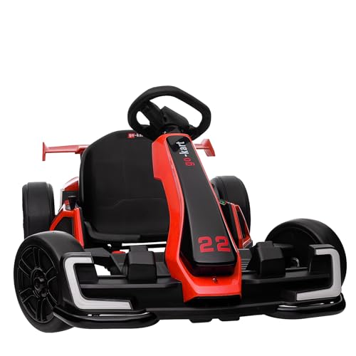 KerryYoo K61 Go Kart Electric Drift Kart Car with Length Adjustable Seat, 24V Outdoor Ride on Toy with 4 Speed Mode