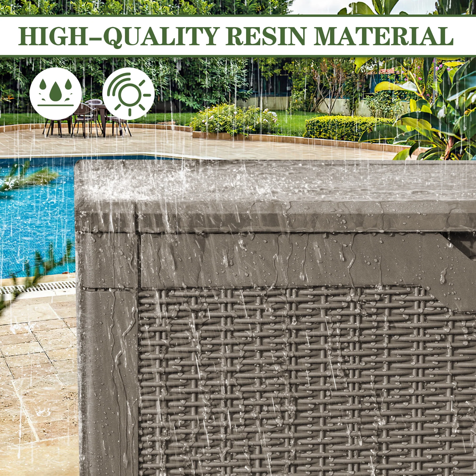 Homall 100 Gallon Outdoor Box Deck Plastic Resin Storage Box, Black