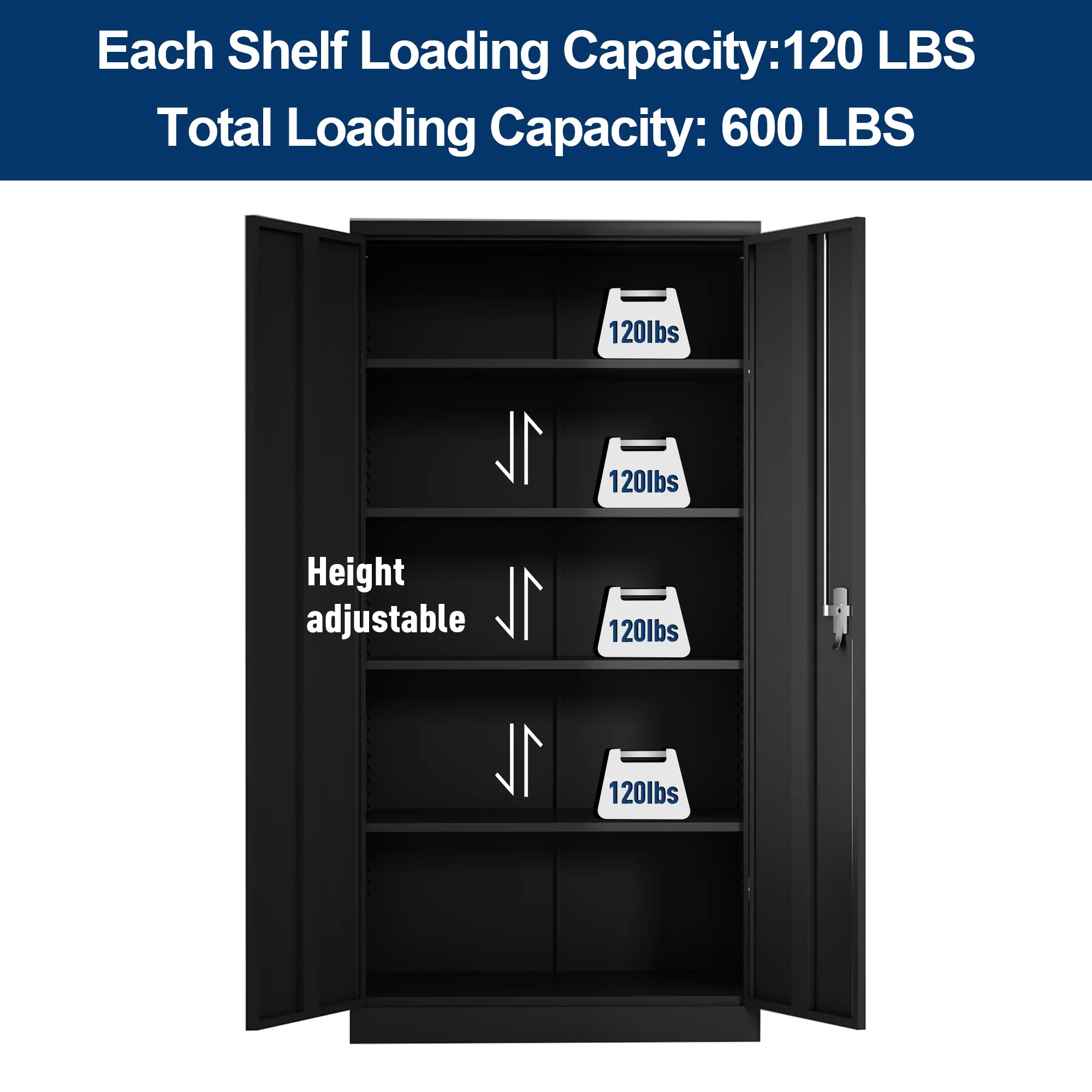 GAEANET 71 inches Tall Metal Storage Cabinet, Locking Steel Storage Cabinet for Office and Garage