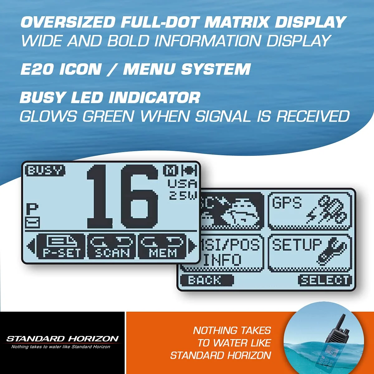 Standard Eclipse GPS Black VHF Class D 25 Watt
