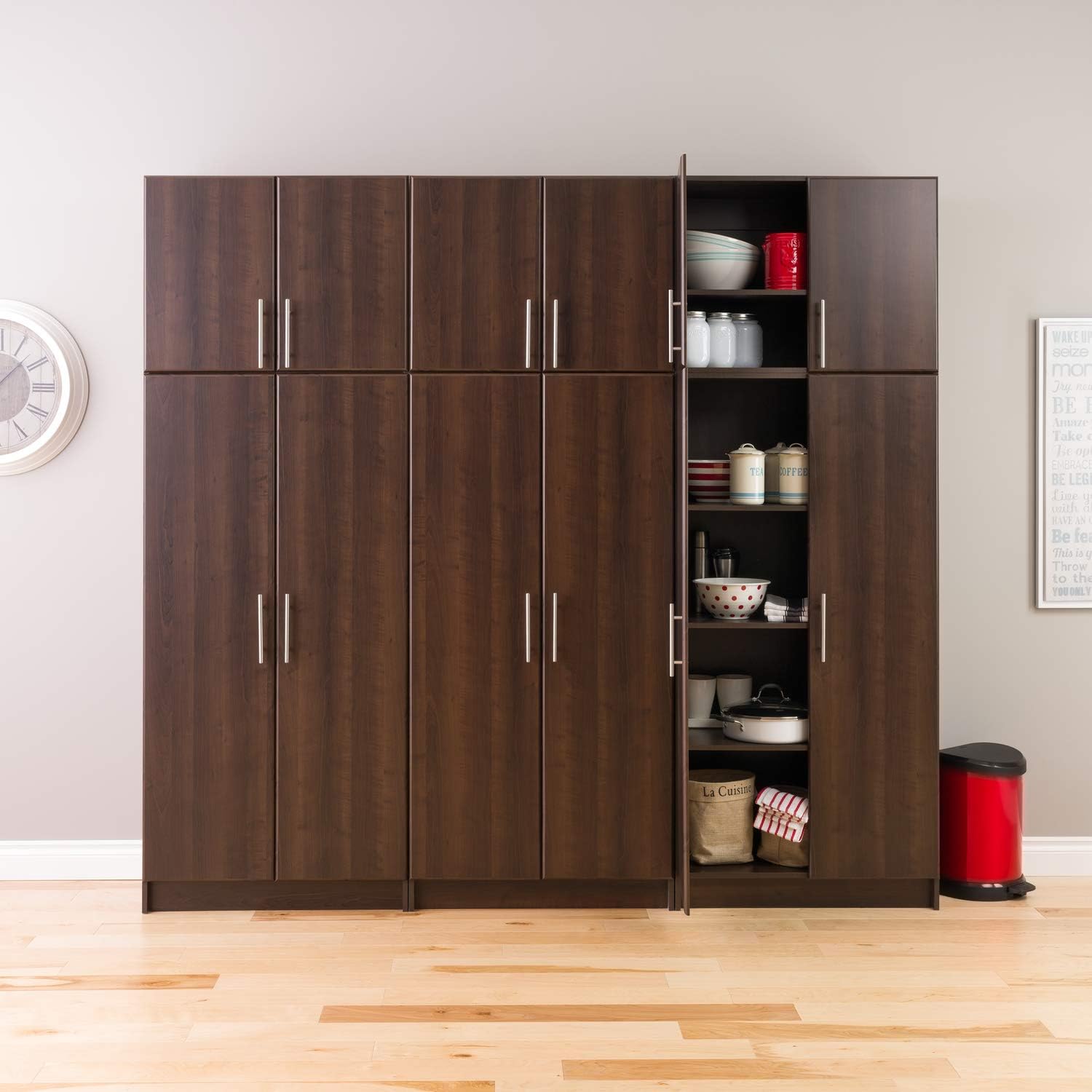 Prepac E Elite Storage Cabinet Set, 2 pc, Espresso