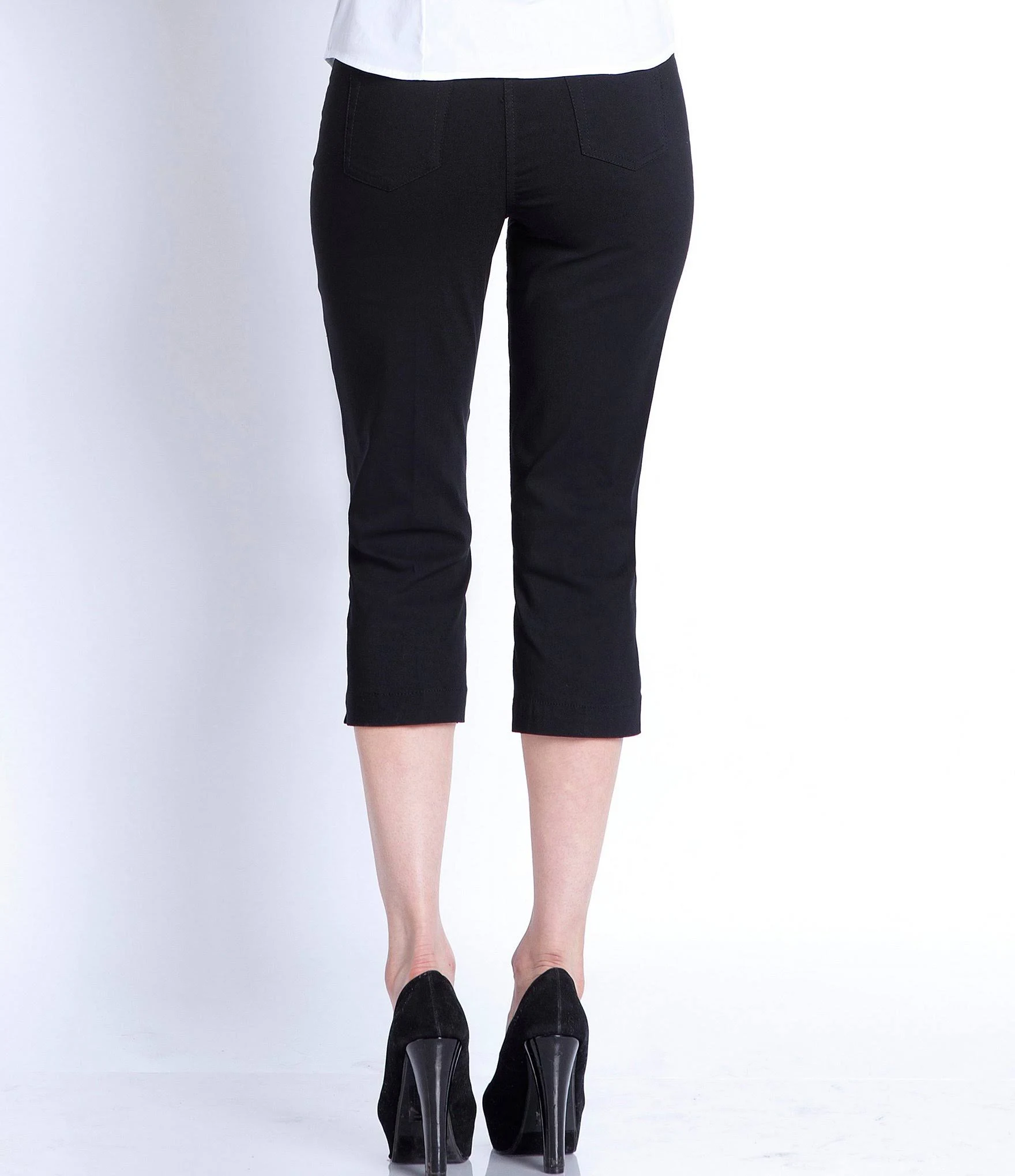 Multiples Pull-On Capri Pants, Womens, 18, Denim