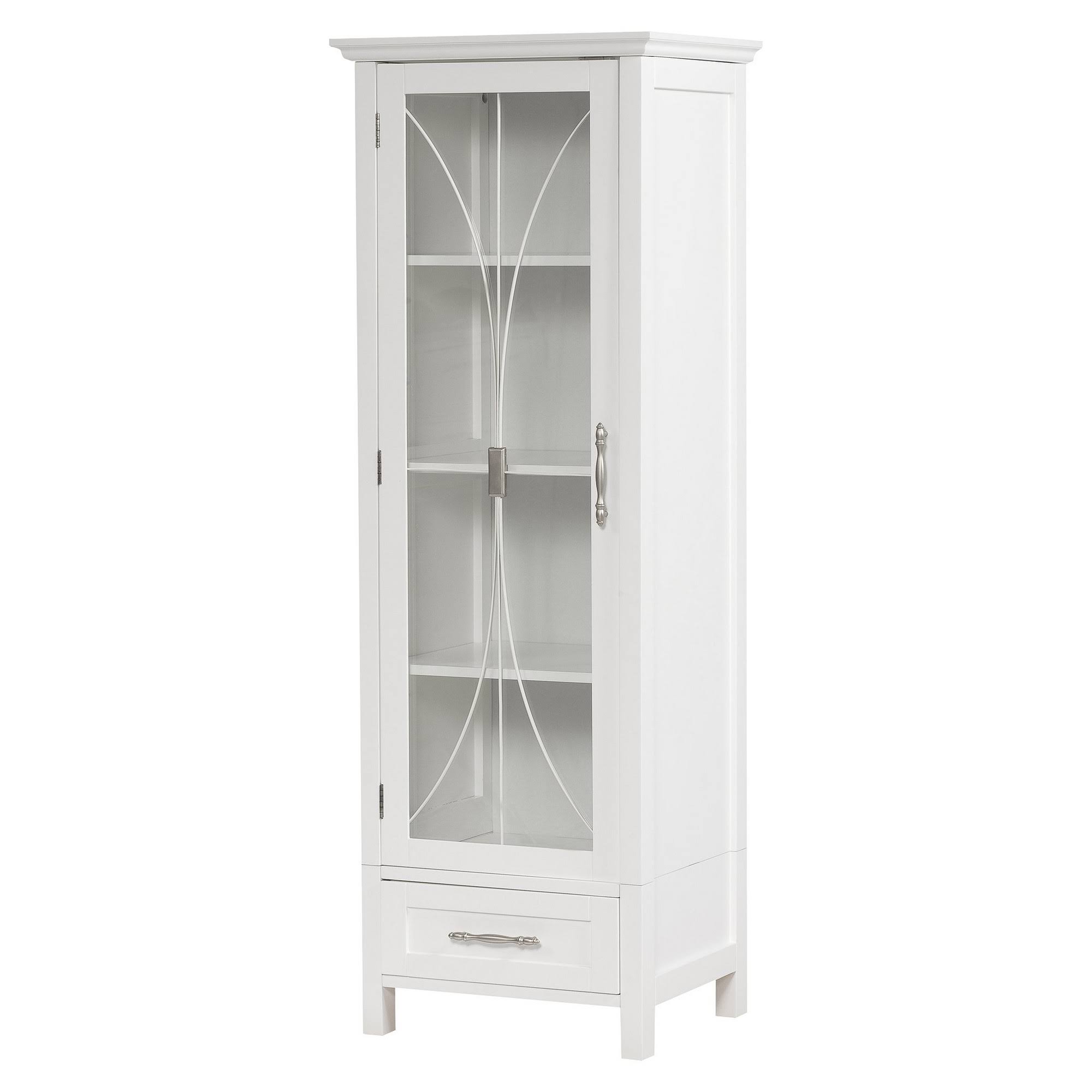 Elegant Home Fashions Delaney 1-Door Linen Cabinet, White