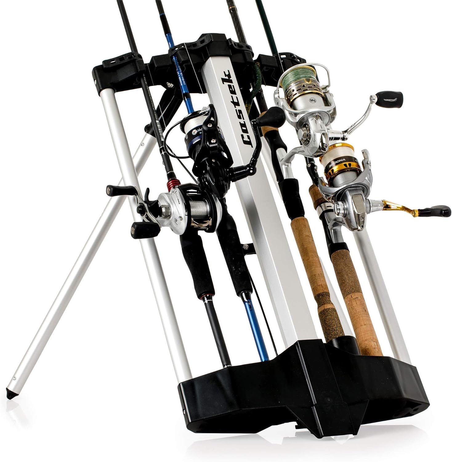 Castek Rod Caddy Portable Fishing Rod Rack and Carrier for Freshwater Spinning Rods Pack of 2