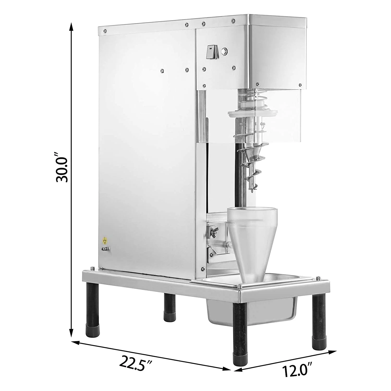 Vevor  110V Frozen Yogurt Blending Machine, Yogurt Milkshake Ice Cream Mixing Machine 304 Stainless Steel Construction - 750W