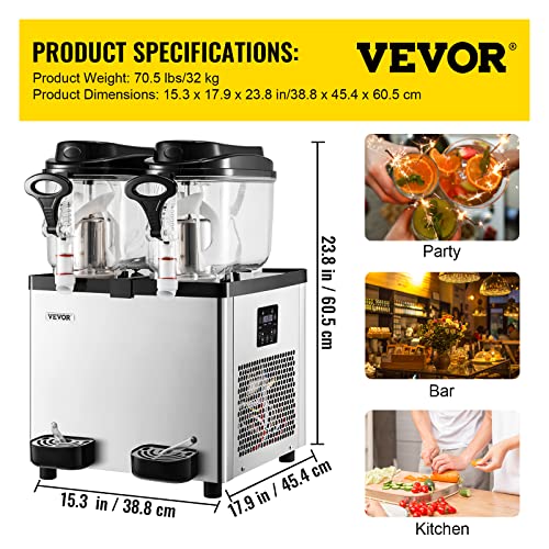 VEVOR Commercial Frozen Drink Slush Machine Frozen Drink Slush Making Machine Snow Melting Machine for Commercial and Home Use