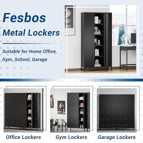 72" Metal Locker for Employees 3 Doors Blue Steel Storage Locker for Office, School, Gym - Metal Storage Cabinets for Home, Office, Gym, School