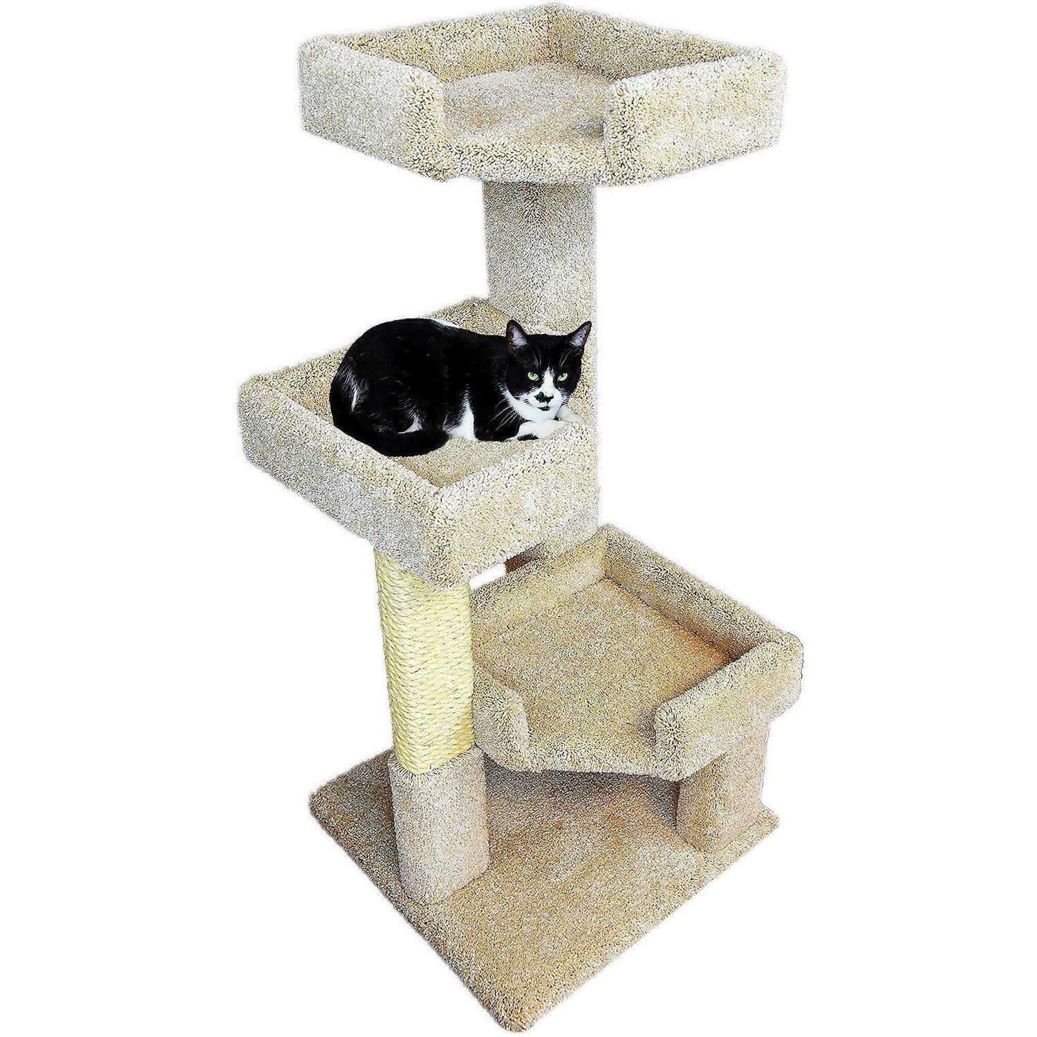 New Cat Condos 46 Solid Wood Triple Kitty Pad - Pet Supplies online store