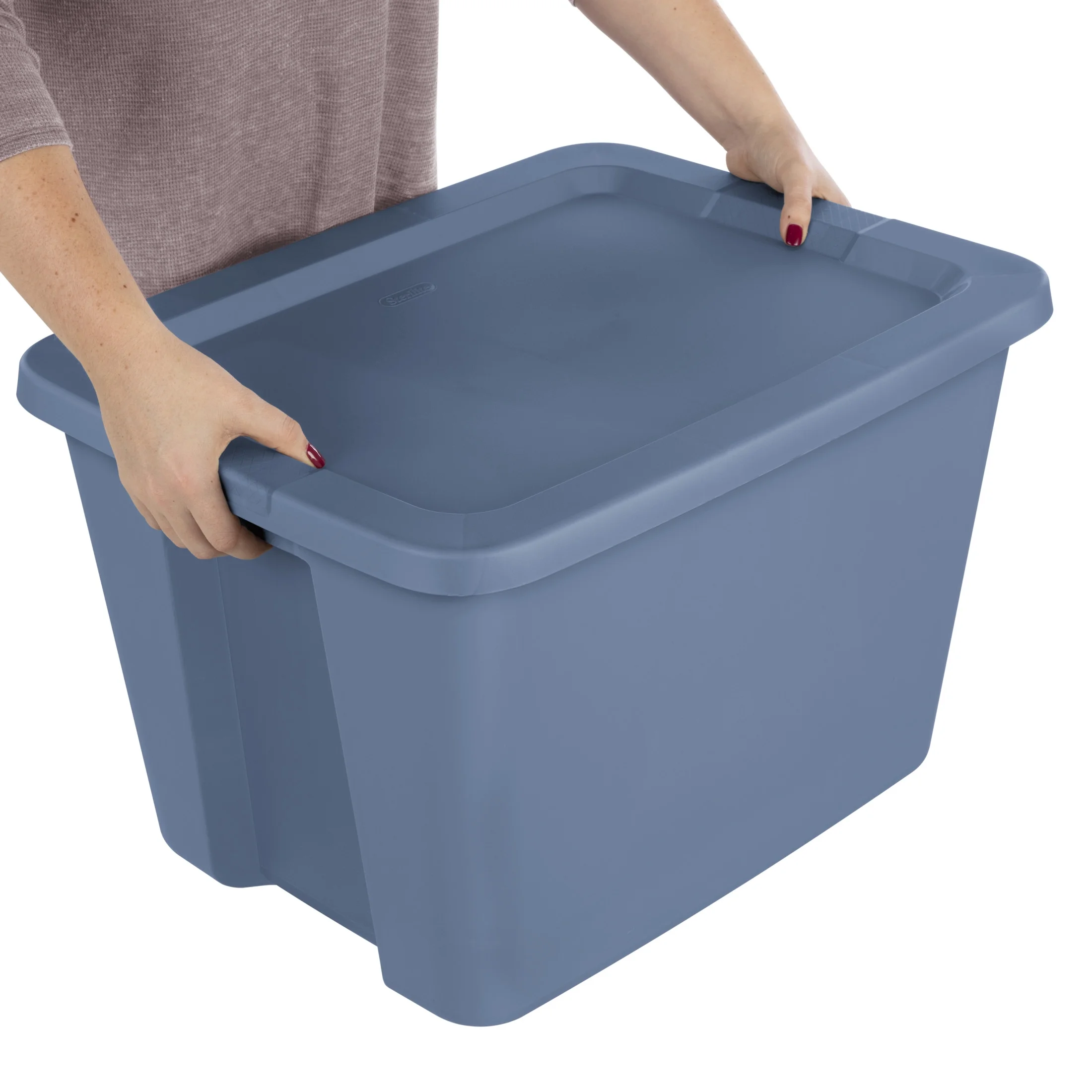 Sterilite 18 Gallon Tote Box Plastic, Gray, Set of 8