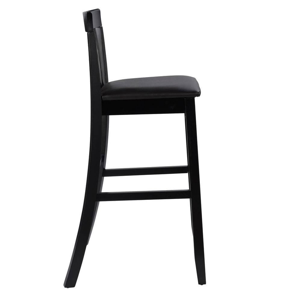 Linon Piedmont Black Slat Back Bar Stool