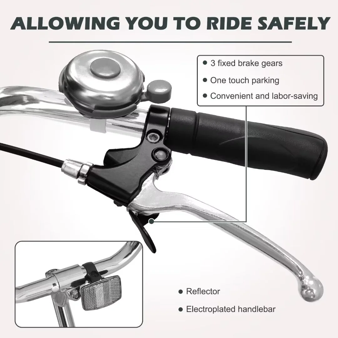 Docred Adult Tricycle 7 Speed 24 Inch Three Wheel Bike Cruiser Trike for Men/Women/Seniors