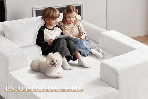 HABUTWAY 105" L-Shape Modular Sectional Sofa Couch for Living Room,No Assembly Required,Modular Comfy Sofa with Deep Seat for Living Room Bedroom