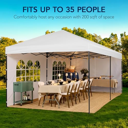Best Choice Products 10x20 Party Tent, Heavy Duty Waterproof Large Outdoor Event Easy Pop Up Canopy Shelter w/Sidewalls, 1-Button Setup, Wheeled Case