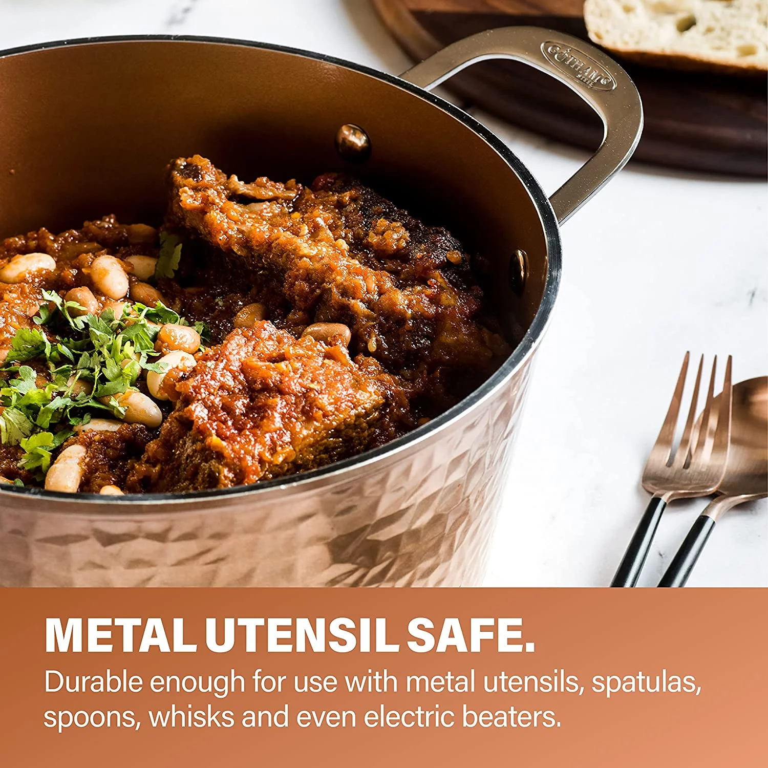 Gotham Steel Hammered Copper Collection – 20 Piece Premium Cookware & Bakeware Set with Nonstick Copper Coating, Includes Skillets, Stock Pots