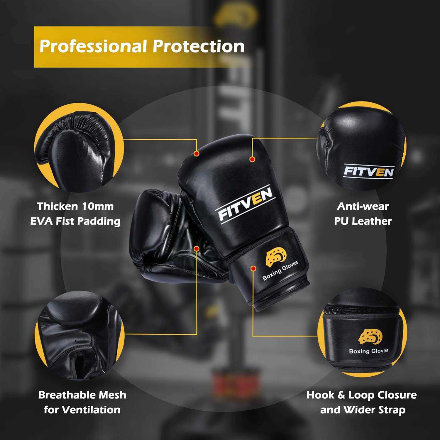 FITVEN Freestanding Punching Bag 70-205lbs with Boxing Gloves Heavy Punching Bag with Suction Cup Base for Adults - Sports Supplies Online Store