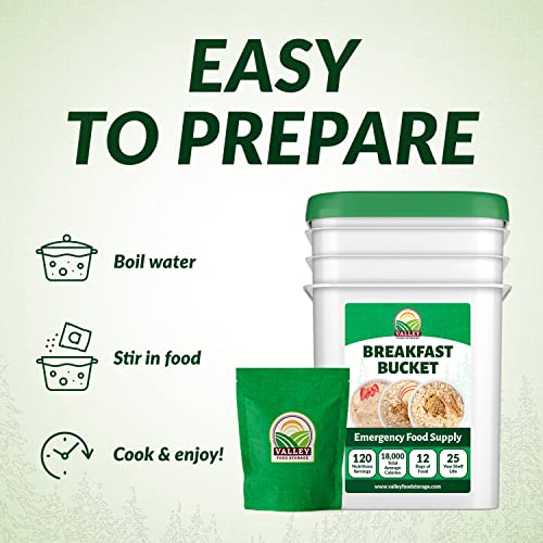 80 Serving Breakfast, Lunch & Dinner Bucket | Premium Emergency Food Supply | Survival Food 25 Year Shelf Life | Camping Food, Backpacking Meals
