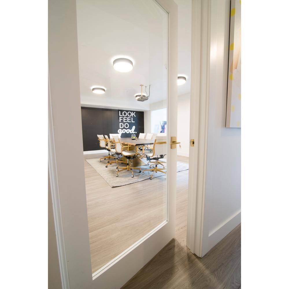Krosswood Doors 48 in. x 80 in. Craftsman Shaker 1-Lite Clear Glass Both Active MDF Solid Hybrid Core Double Prehung Interior Do