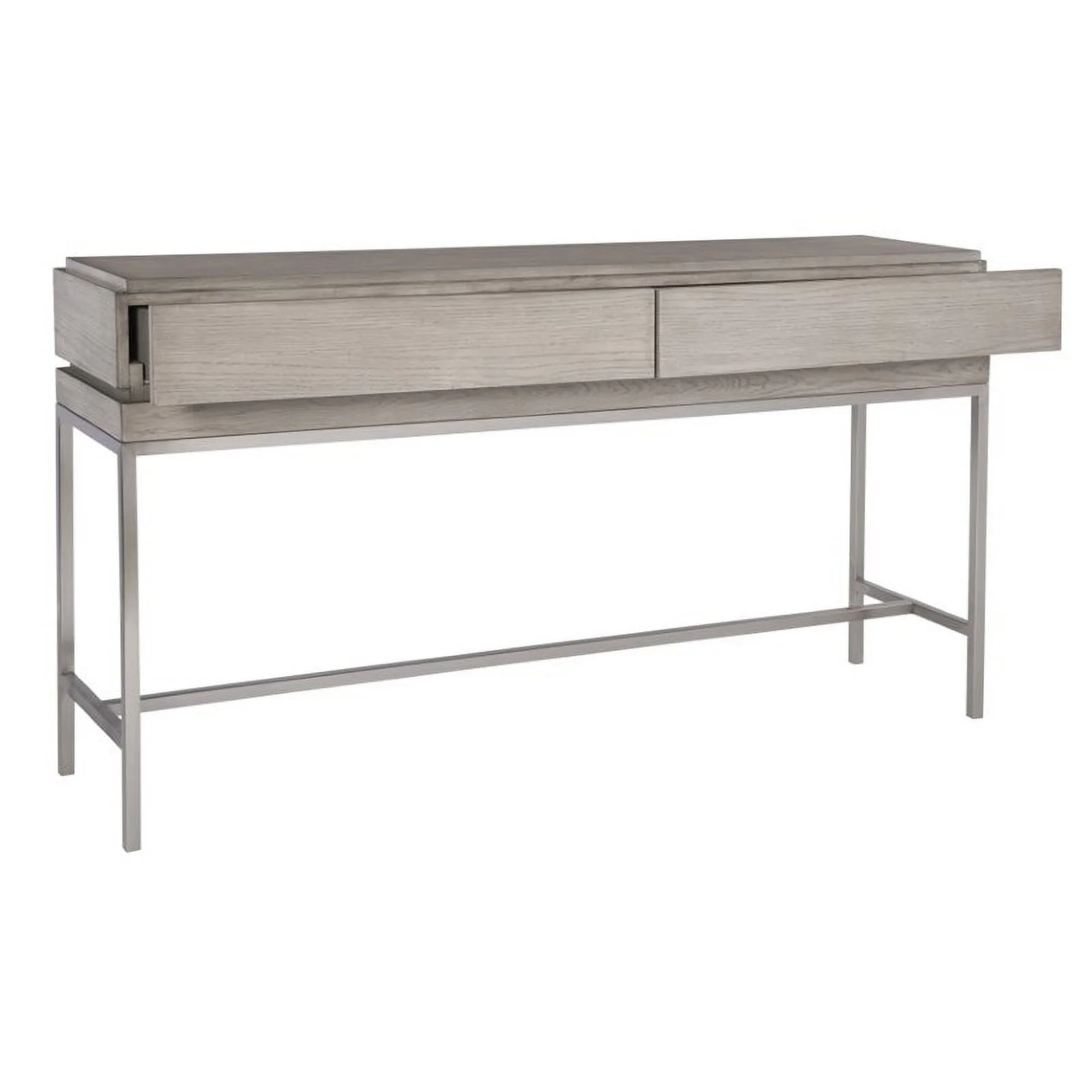 Allora Modern Oak Console Table in Mushroom Gray