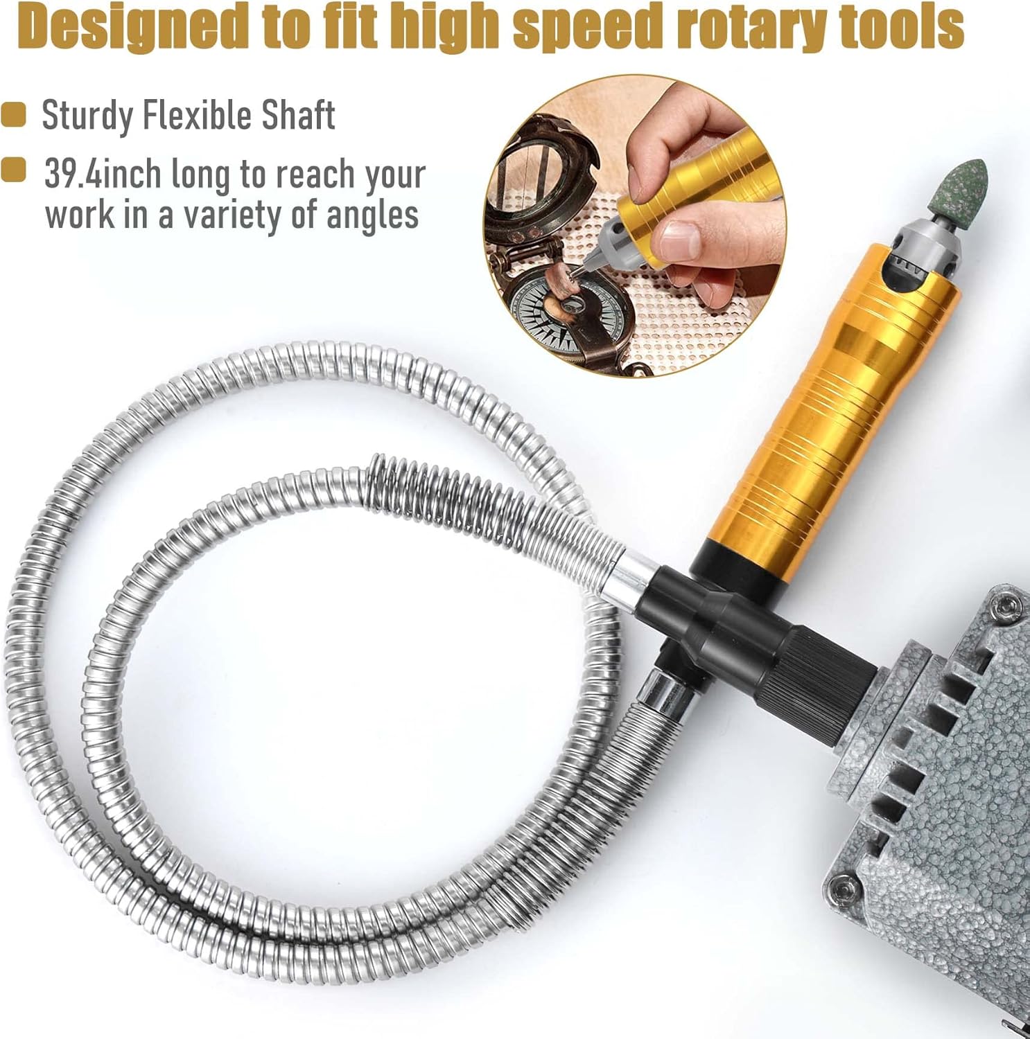 FlySkip Flex Shaft Rotary Tool 1000W 30000RPM,Flex Shaft Hanging Grinder Carver with Forward and Reverse Rotation