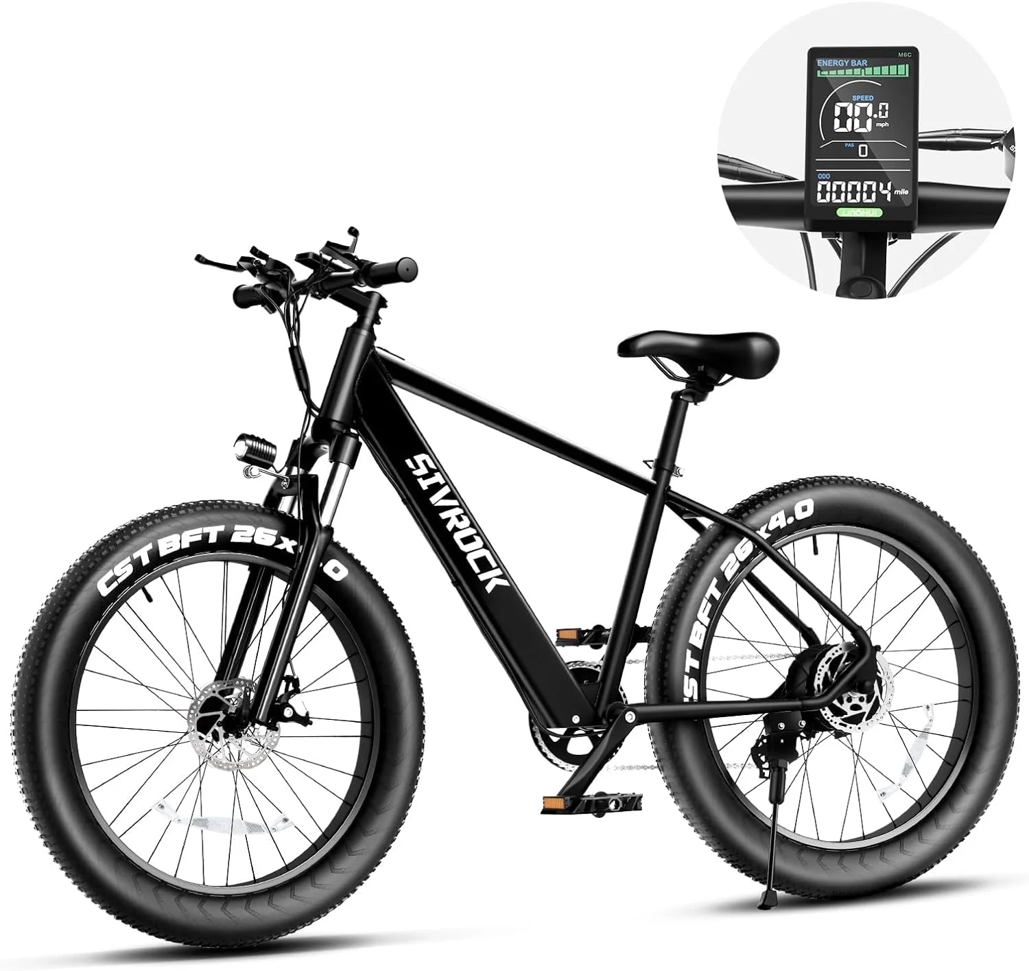 SIVROCK Electric Bike for Adults, 26" x 4.0 Fat Tire Electric Mountain Bicycle, 1000W Motor 48V 15Ah Ebike with Professional 7 Speed