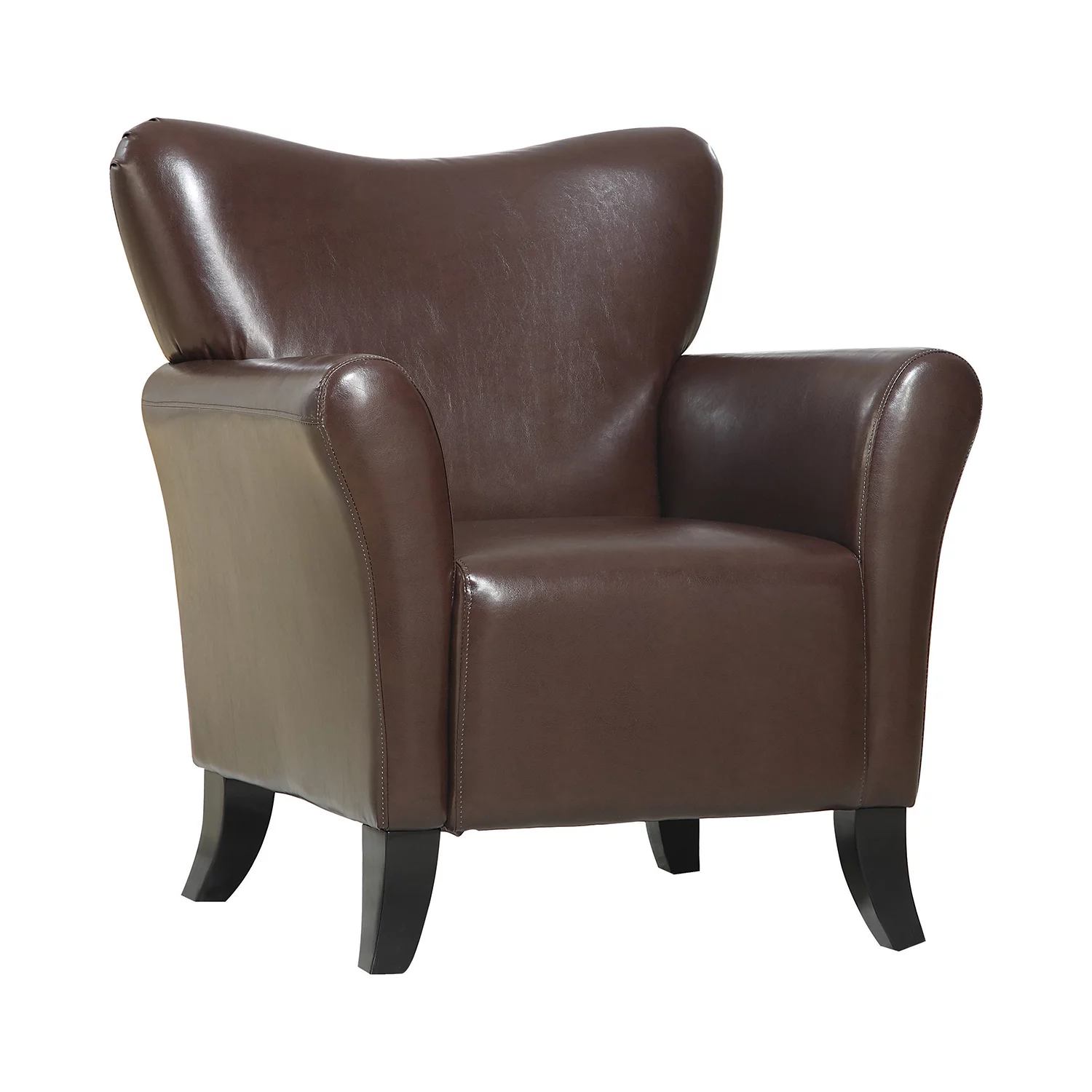 Upholstered Flared Arm Accent Chair Brown