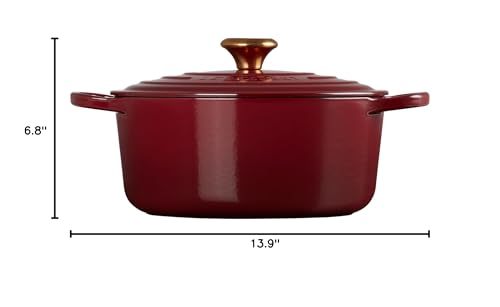 Le Creuset Enameled Cast Iron Signature Round Dutch Oven, 5.5 qt., Cerise
