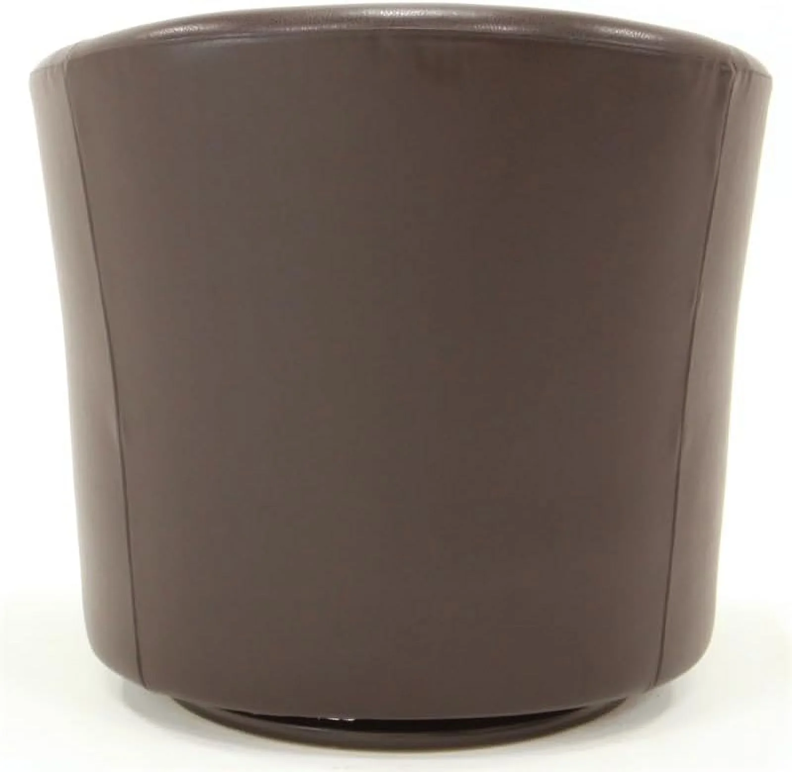 H Faux Leather Swivel Club Chair In Dark Brown
