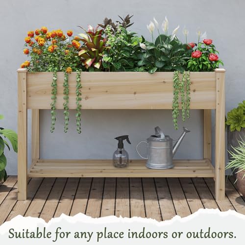 Wooden Raised Garden Bed ，Planter Box with Legs, Wooden Planter -Grow Herbs and Vegetables Outdoors &ndash; Naturally Rot-Resistant