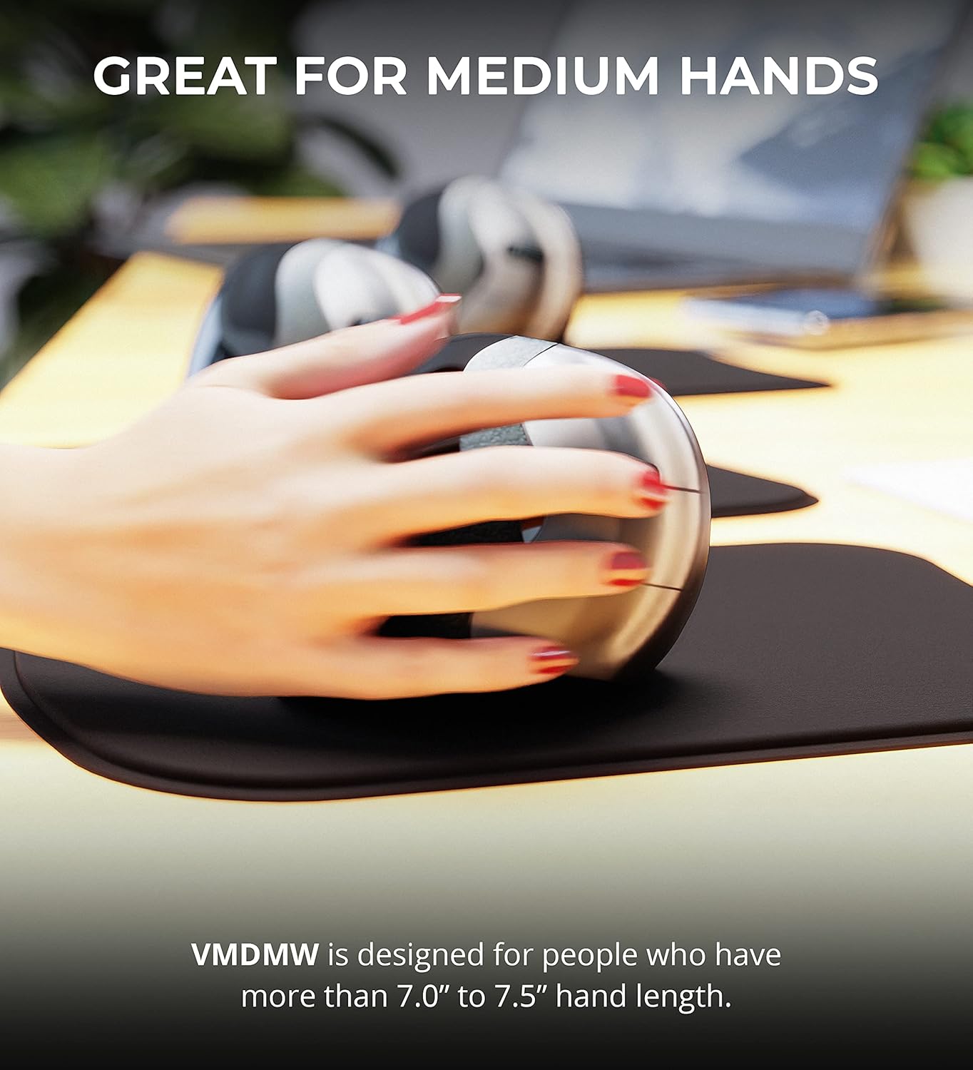 Evoluent VMDMW VerticalMouse D Medium Right Hand Ergonomic Mouse with Wireless USB Receiver (Medium Hand Size) Bundle with Blucoil 2 AA Batteries