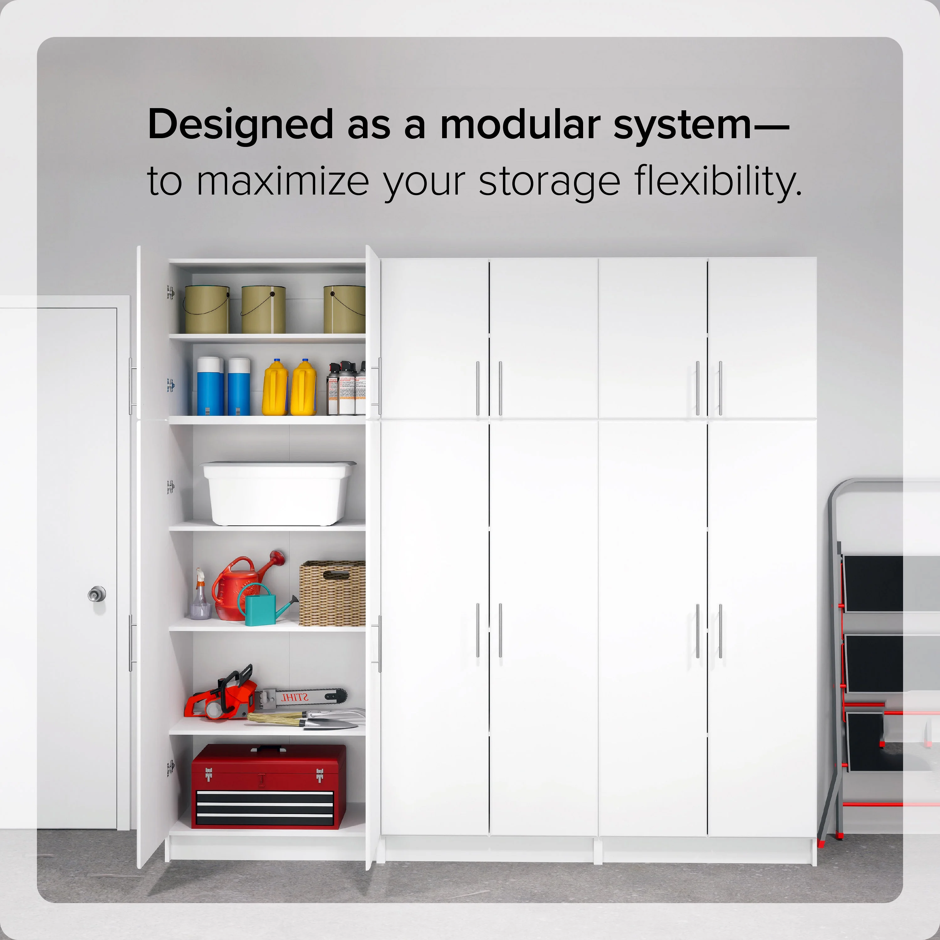 Prepac Armoir, Elite 32"W x 35"H x 20"D White Wardrobe Closet & Cabinet - Functional Clothes Storage with Hanging Rail, Armoire Wardrobe - WEW-3264