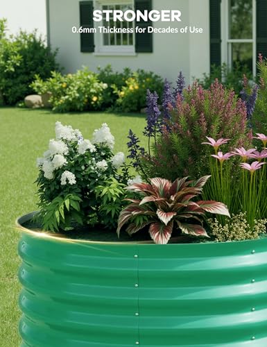 10x4x1.5ft Raised Garden Bed,Galvanized Raised Planter Boxes Outdoor with Easy Assembly, Large Garden Bed for Vegetables, Fruits, Flower