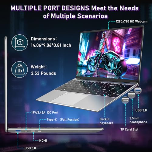 2025 Gaming Laptop, 15.6 Inch Laptop Computer, 32GB RAM 1TB SSD,AMD Ryzen 7 5700U 8C/16T Processor(up to 4.3Ghz),AMD Radeon Graphics,15.6&rdquo