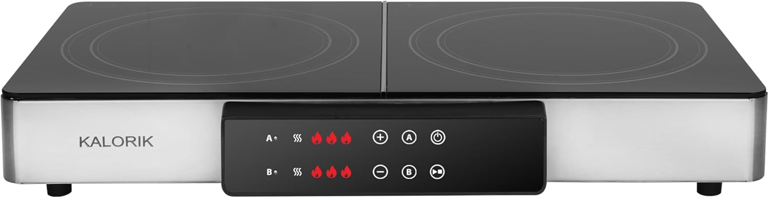 Kalorik MAXX 2-in-1 Electric Griddle & Double Cooktop, Stainless Steel (GR 52470 SS)