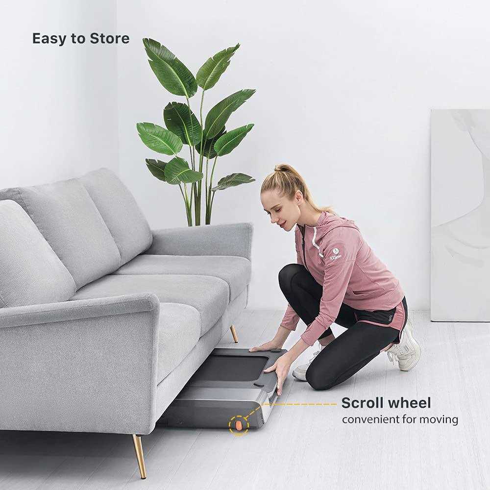 Folding Treadmill, WalkingPad Ultra Slim Foldable Treadmill Smart Fold Walking Pad Portable Safety Non Holder Gym and Running Device P1 Grey 0.5