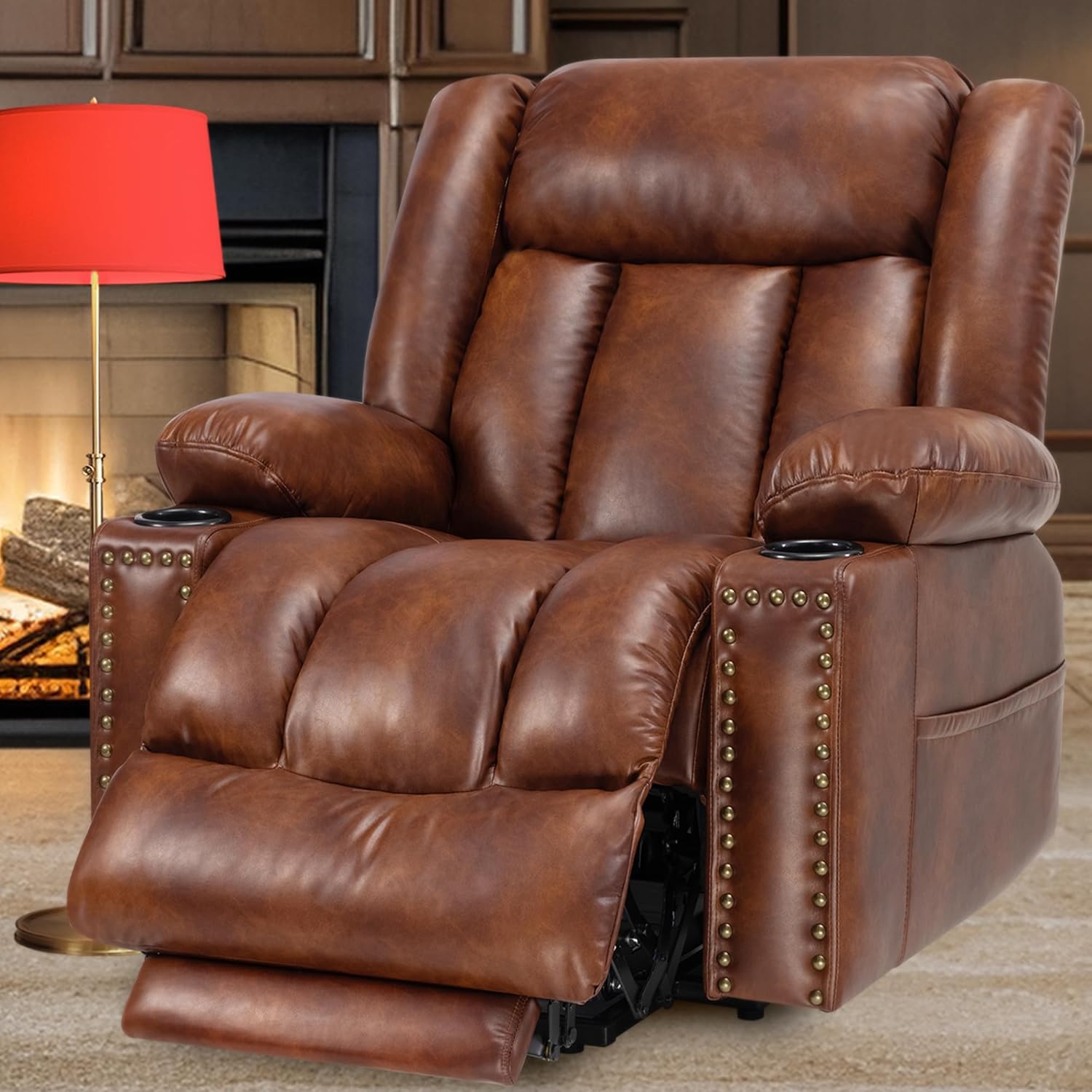 Large Power Lift Chairs Recliners for Elderly with Extended Footrest, Lift Chairs with Heat and Massage, Big and Tall Overstuffed Wide Recliner