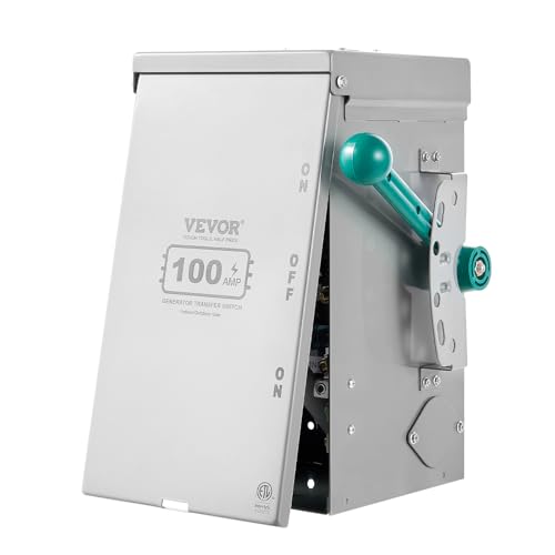 VEVOR 200A Generator Transfer Switch, 48000W Manual Transfer Switch, Heavy Duty Double-Throw Power 120/240V, Meeting NEMA 3R Standards, for Outdoor